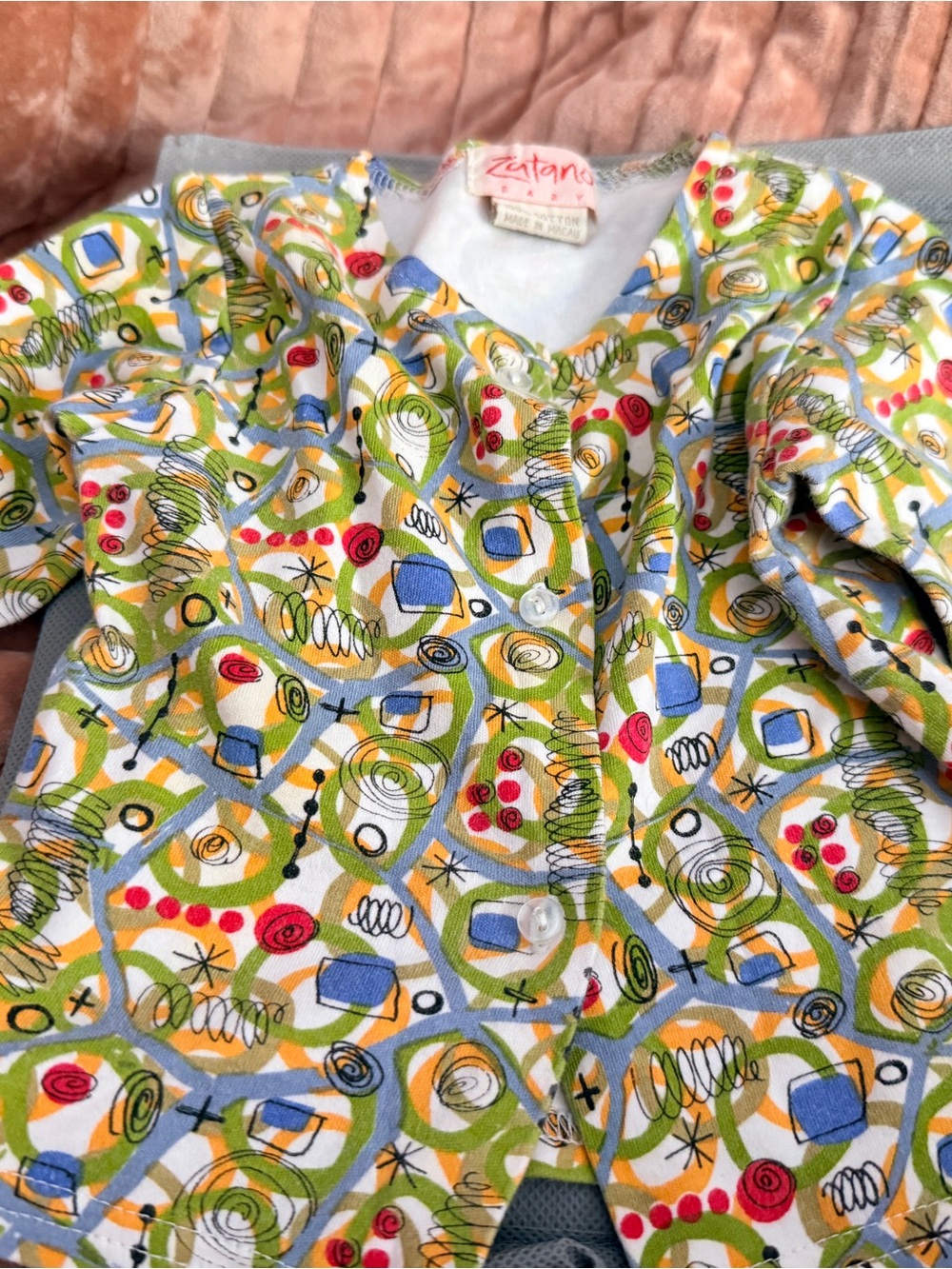 Zutano Girls' Multicolor Patterned Button-Up Top